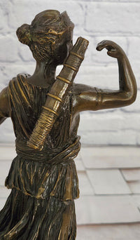 Bronze Ancient Greek Artemis Diana of Versailles Diana the Huntress signed M.Lopez