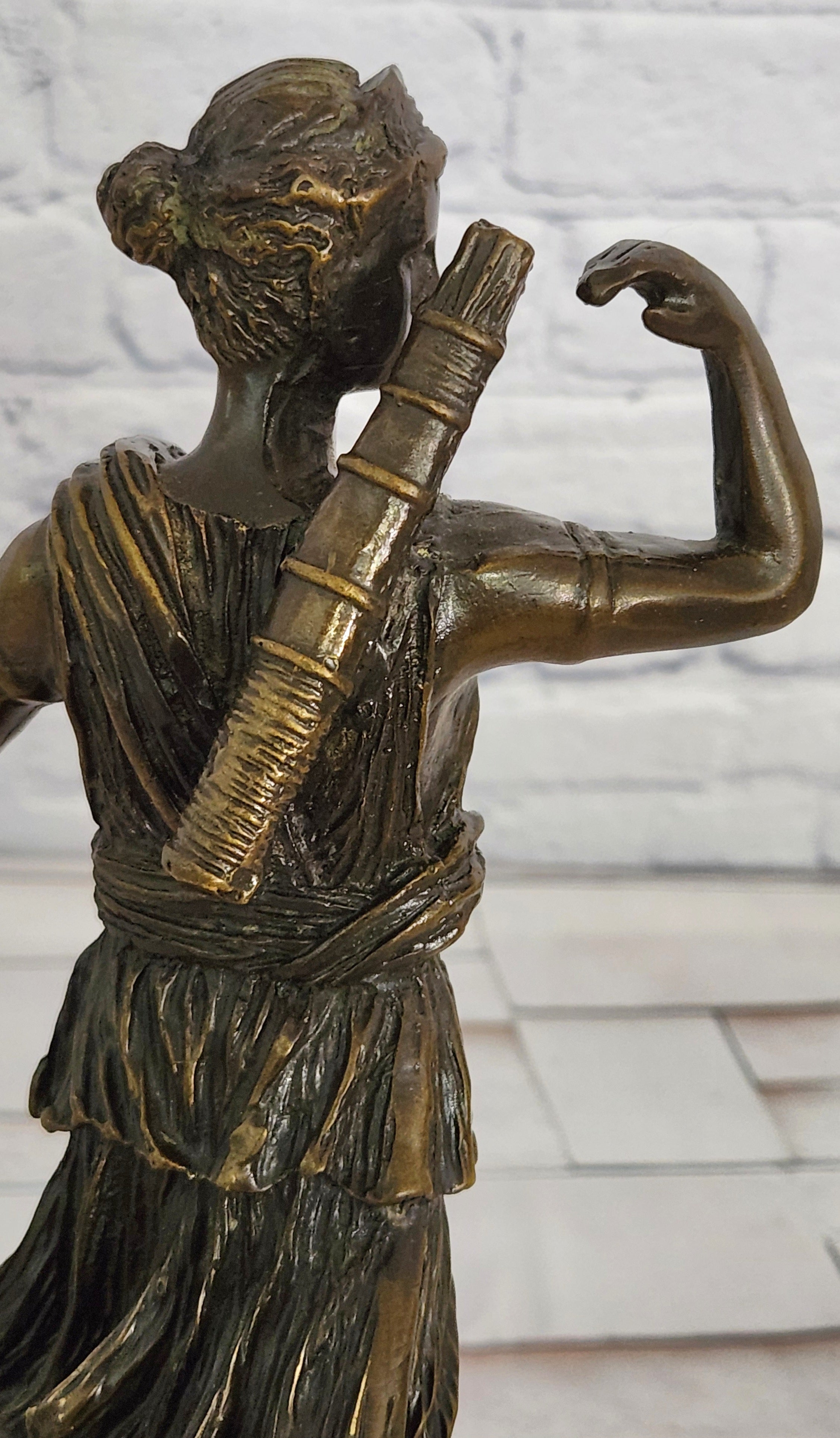 Bronze Ancient Greek Artemis Diana of Versailles Diana the Huntress signed M.Lopez
