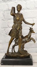 Bronze Ancient Greek Artemis Diana of Versailles Diana the Huntress signed M.Lopez