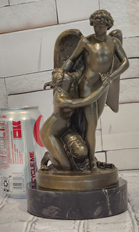 Hand Made Cupid and Abduction of Psyche by French Artist Patoue Bronze Sculpture