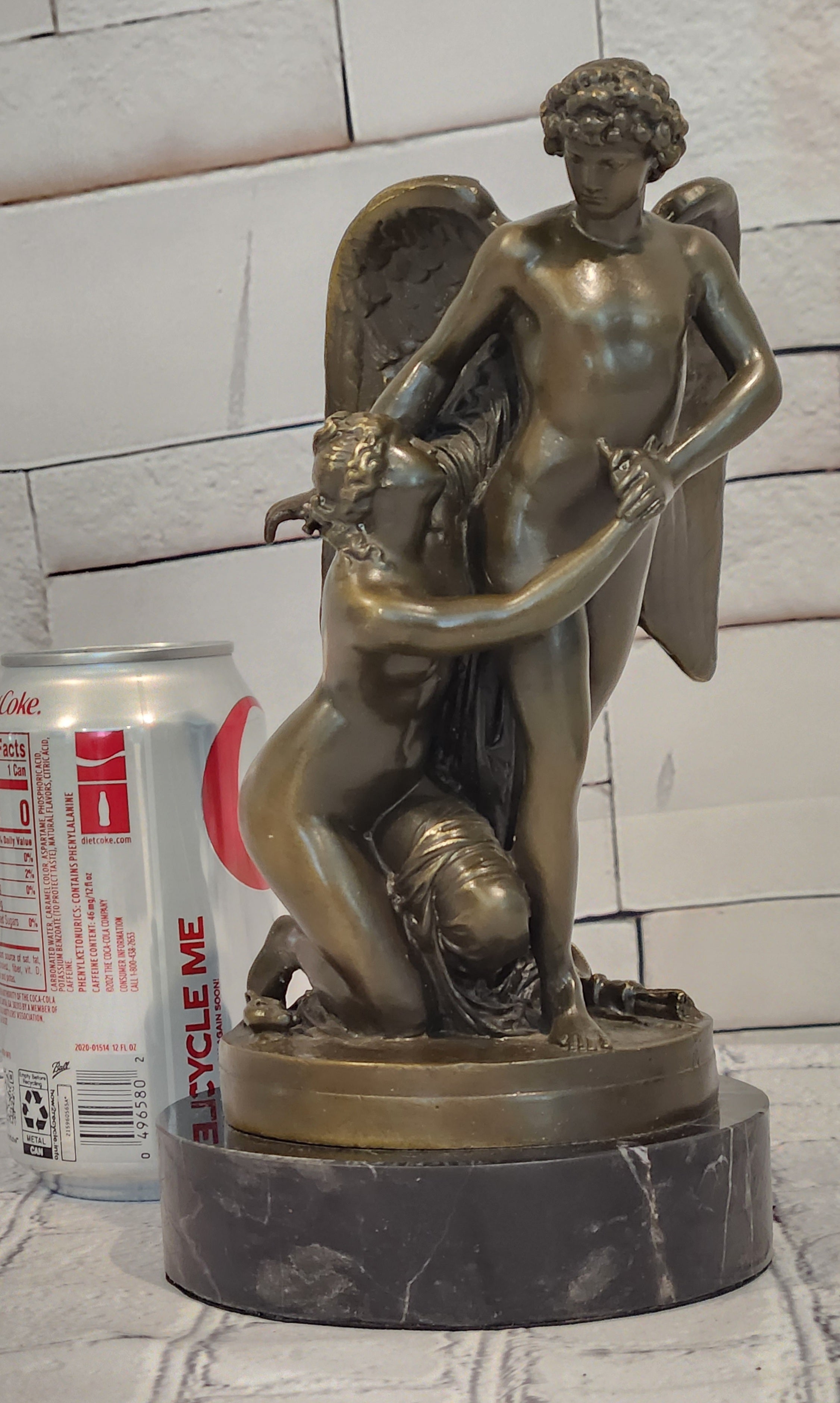 Hand Made Cupid and Abduction of Psyche by French Artist Patoue Bronze Sculpture