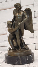 Hand Made Cupid and Abduction of Psyche by French Artist Patoue Bronze Sculpture