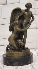 Hand Made Cupid and Abduction of Psyche by French Artist Patoue Bronze Sculpture
