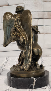 Hand Made Cupid and Abduction of Psyche by French Artist Patoue Bronze Sculpture