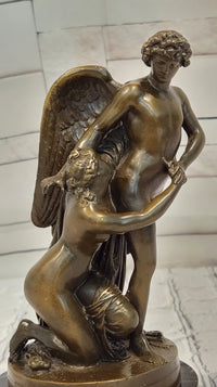 Hand Made Cupid and Abduction of Psyche by French Artist Patoue Bronze Sculpture