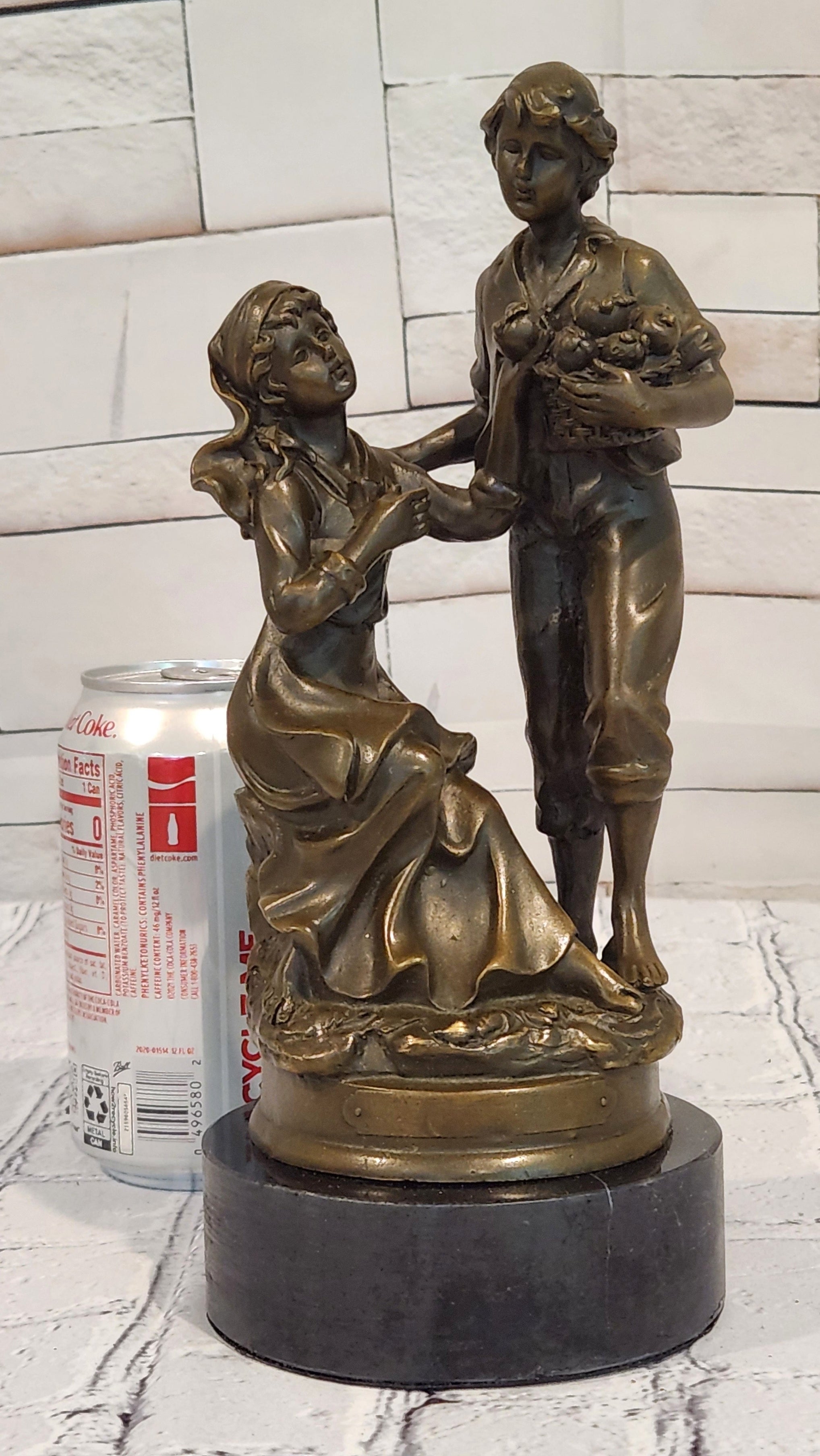 Bronze Figurine Statue Man Lady Love Decorative Figurines Ornament Signed Cesaro