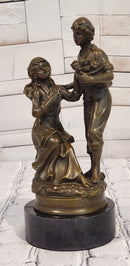 Bronze Figurine Statue Man Lady Love Decorative Figurines Ornament Signed Cesaro
