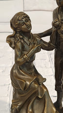 Bronze Figurine Statue Man Lady Love Decorative Figurines Ornament Signed Cesaro