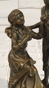 Bronze Figurine Statue Man Lady Love Decorative Figurines Ornament Signed Cesaro