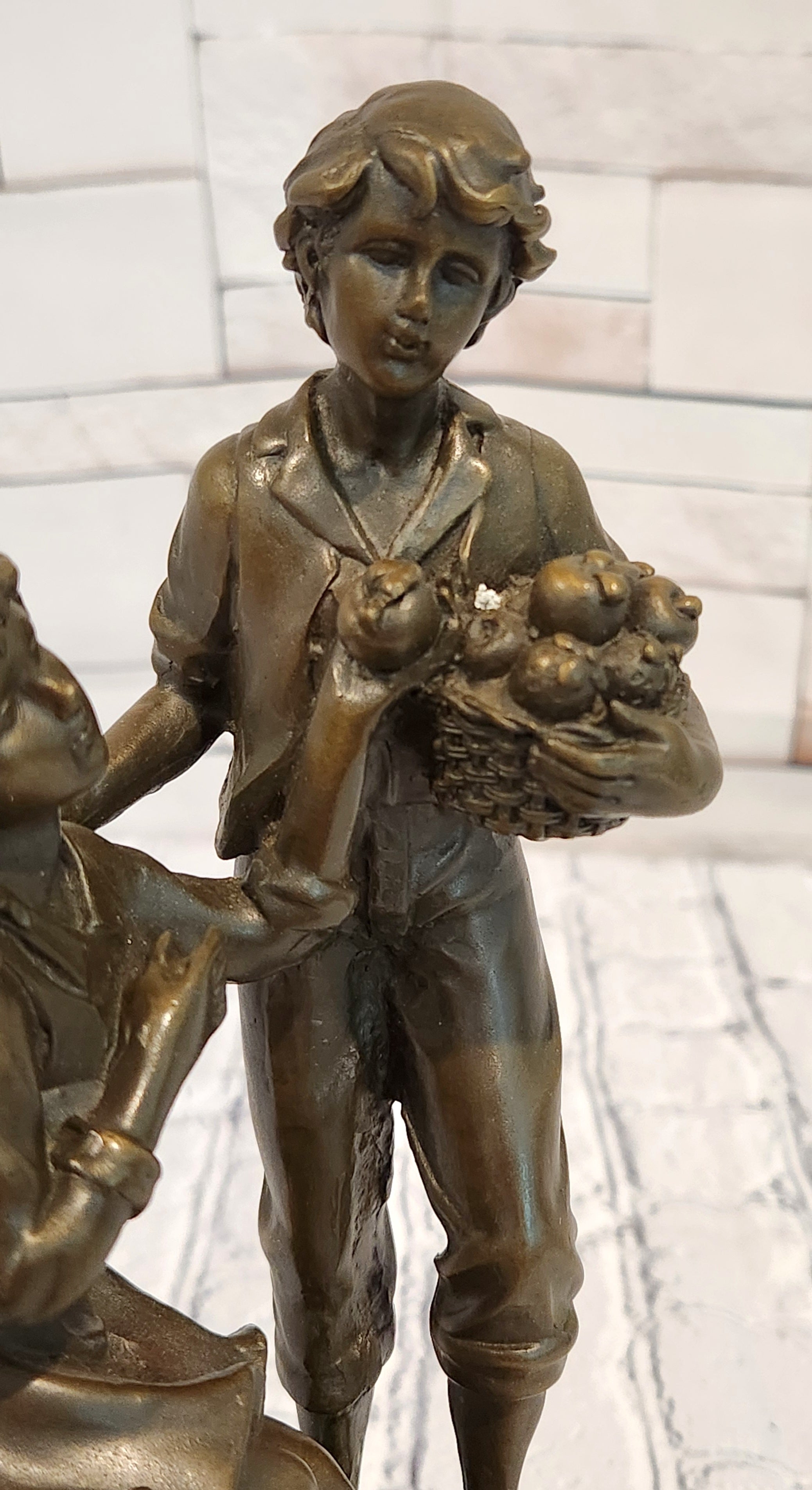 Bronze Figurine Statue Man Lady Love Decorative Figurines Ornament Signed Cesaro