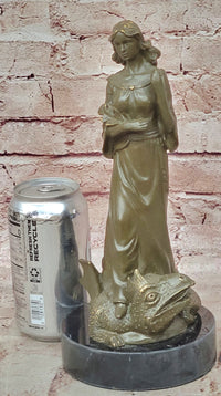 Saint Margaret of Antioch Bronze – Christian Woman with Dragon