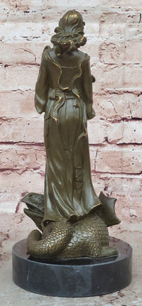 Saint Margaret of Antioch Bronze – Christian Woman with Dragon