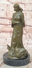 Saint Margaret of Antioch Bronze – Christian Woman with Dragon