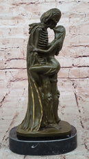 Death and the Maiden Bronze Sculpture – Gothic Skeleton Love Art