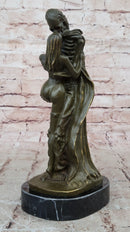 Death and the Maiden Bronze Sculpture – Gothic Skeleton Love Art