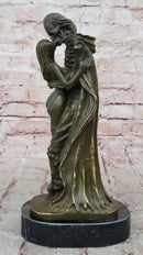 Death and the Maiden Bronze Sculpture – Gothic Skeleton Love Art