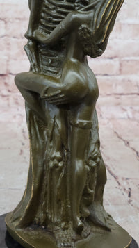 Death and the Maiden Bronze Sculpture – Gothic Skeleton Love Art
