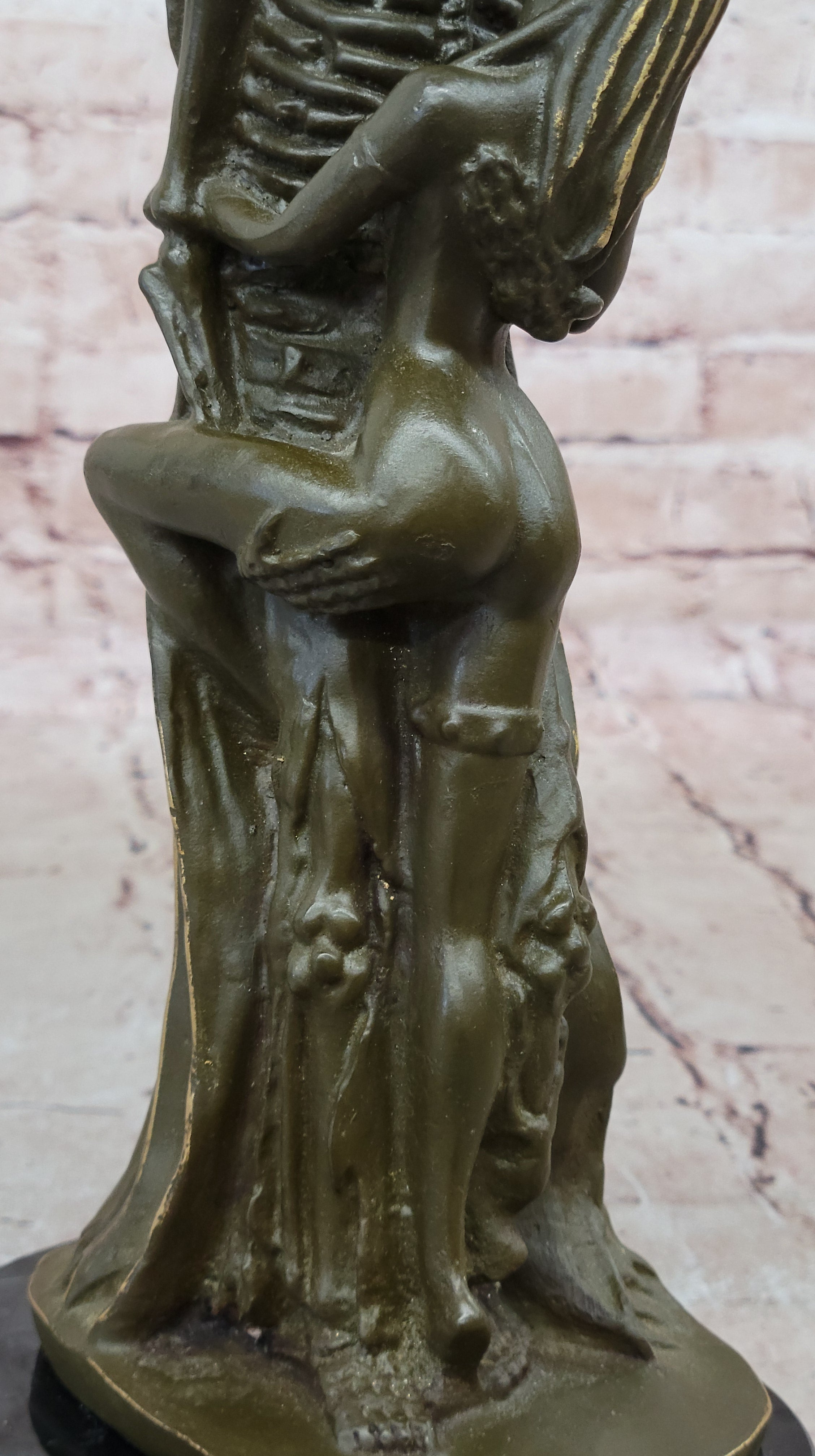Death and the Maiden Bronze Sculpture – Gothic Skeleton Love Art