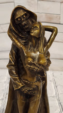 Signed Limited Edition Odegaard Nude Woman with Angel of Death Bronze Sculpture