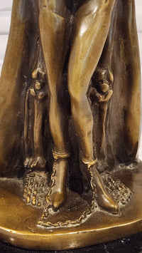 Signed Limited Edition Odegaard Nude Woman with Angel of Death Bronze Sculpture
