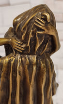 Signed Limited Edition Odegaard Nude Woman with Angel of Death Bronze Sculpture