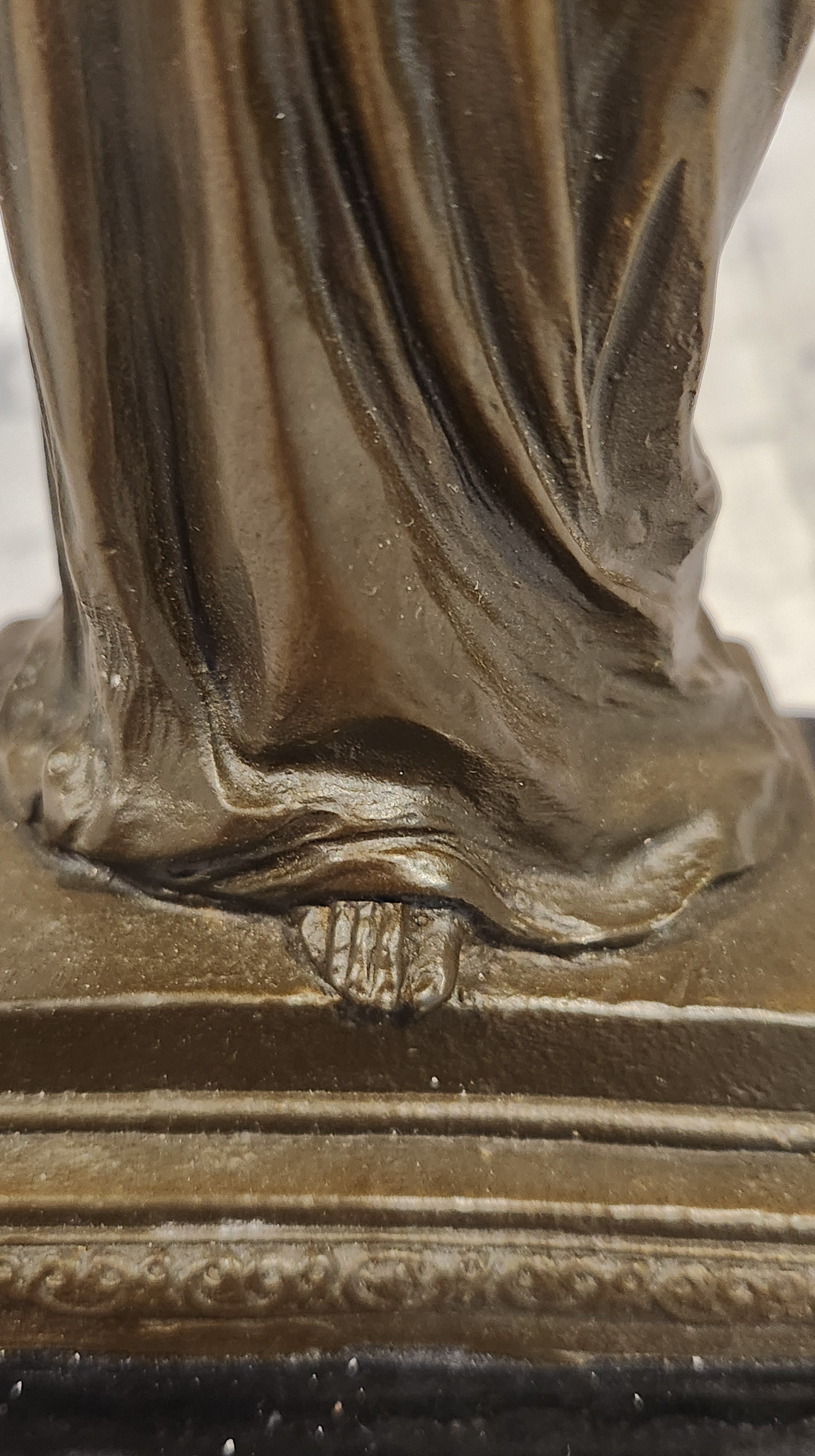 Guardian Angel Holding a Baby Genuine Bronze Sculpture Signed A.Moreau Artwork