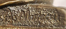 Guardian Angel Holding a Baby Genuine Bronze Sculpture Signed A.Moreau Artwork