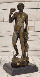 Michelangelo Greek God Dionysus & Roman Mythology Bacchus God of Wine Bronze