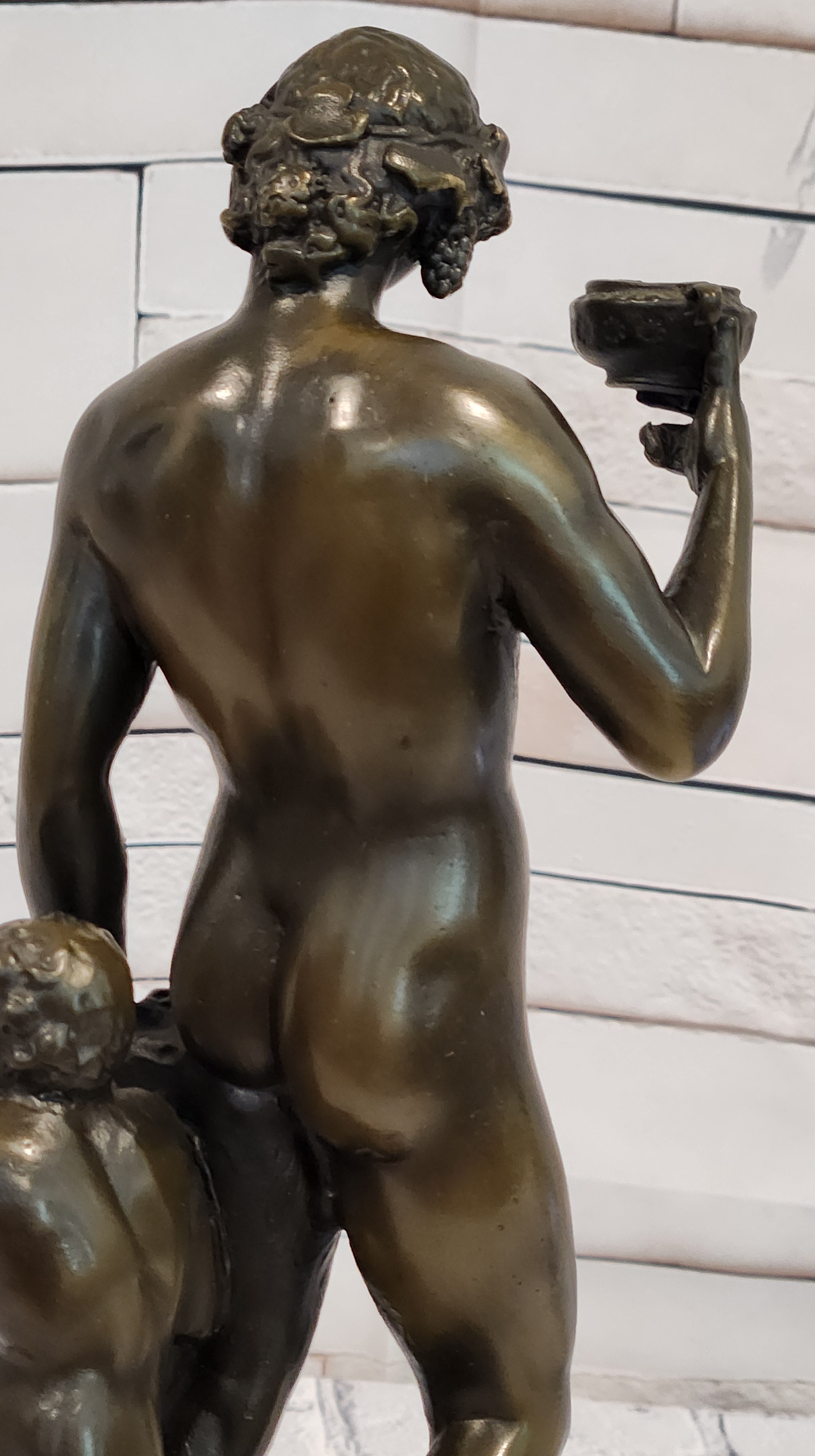 Michelangelo Greek God Dionysus & Roman Mythology Bacchus God of Wine Bronze