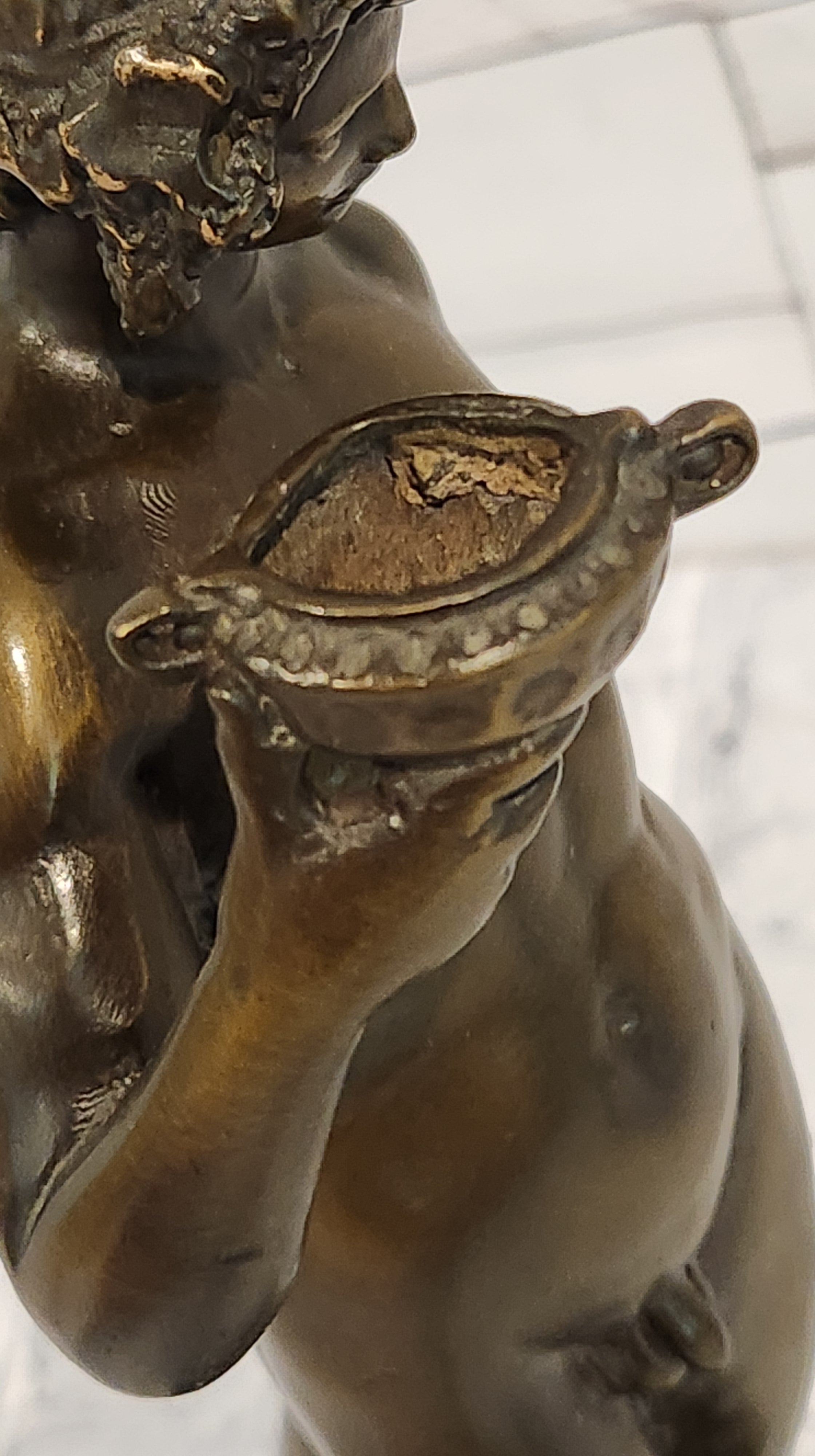 Michelangelo Greek God Dionysus & Roman Mythology Bacchus God of Wine Bronze