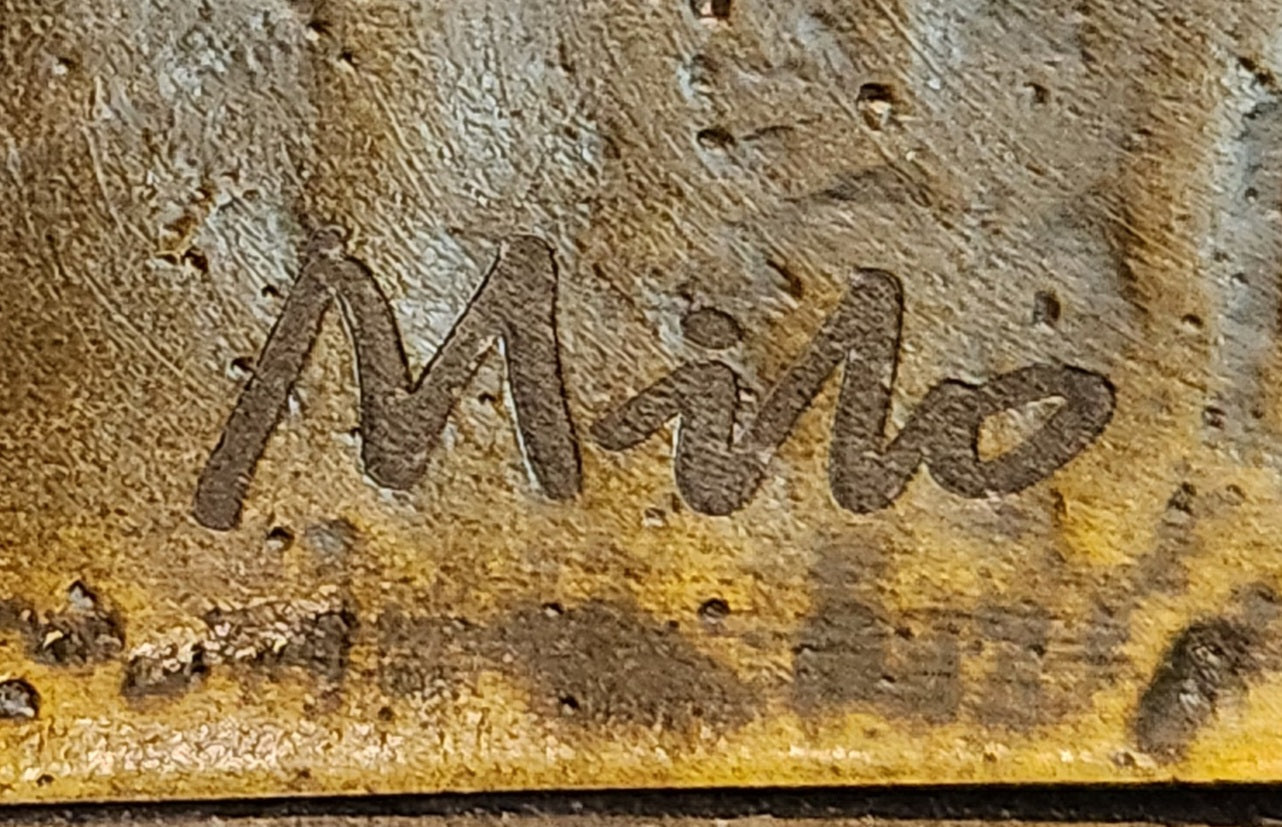 Bronze Sculpture Depicts a Woman Leaning Against a Balustrade Signed Milo Statue