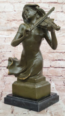 Female Violinist Bronze Sculpture - Classical Music Art