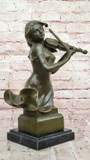 Female Violinist Bronze Sculpture - Classical Music Art