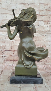 Female Violinist Bronze Sculpture - Classical Music Art