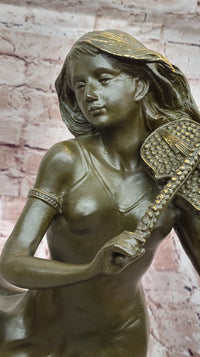 Female Violinist Bronze Sculpture - Classical Music Art