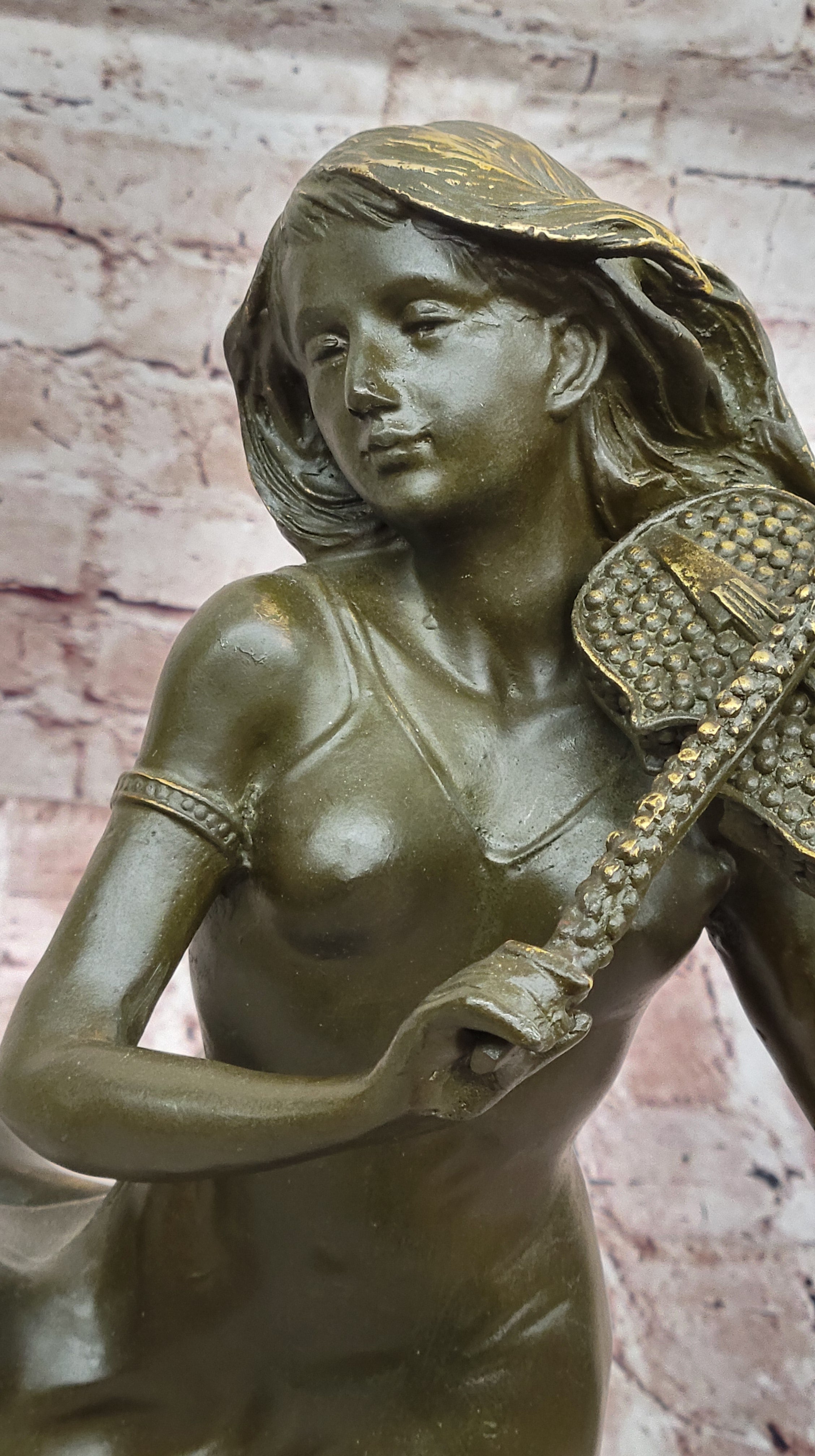 Female Violinist Bronze Sculpture - Classical Music Art