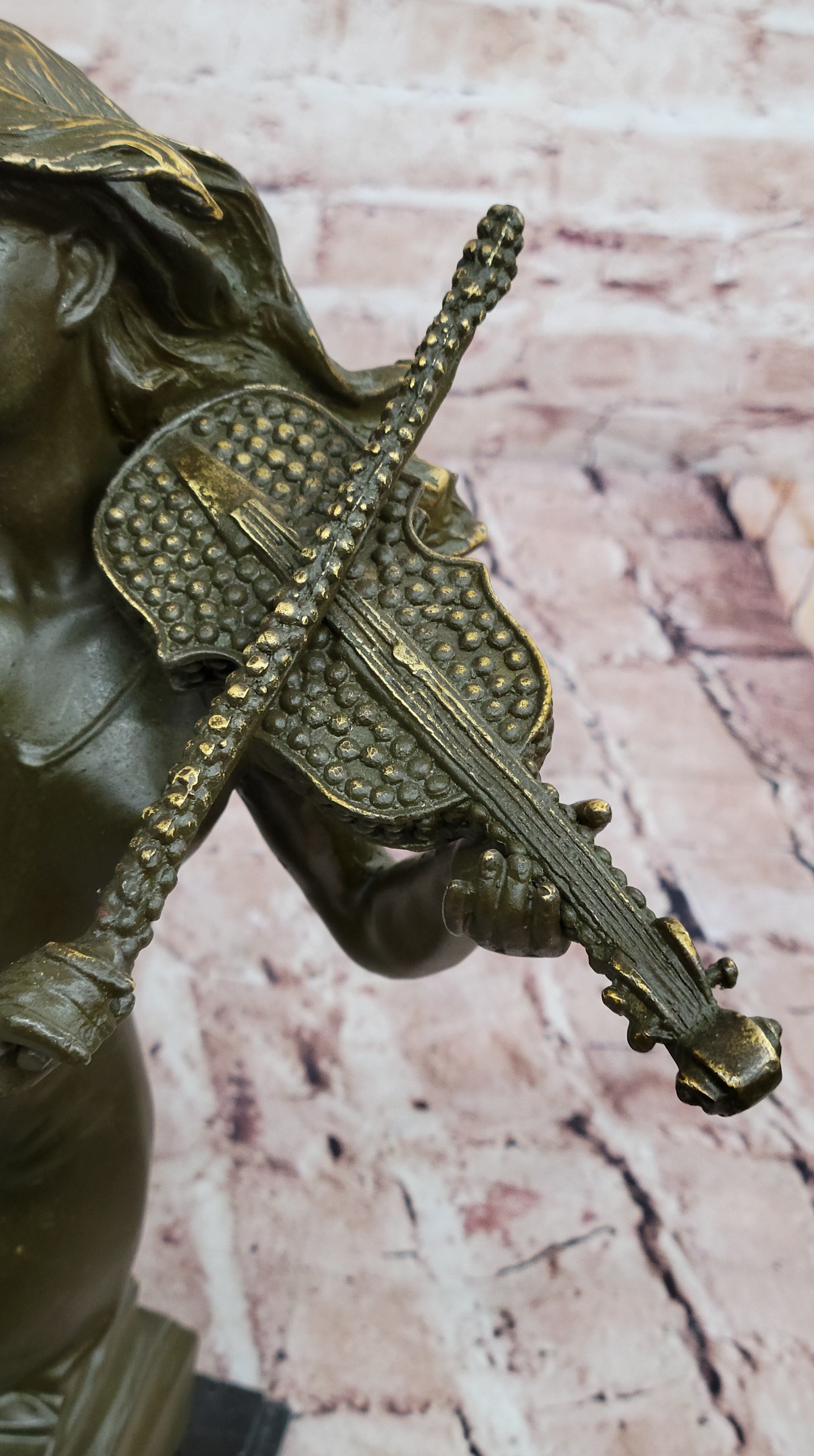Female Violinist Bronze Sculpture - Classical Music Art