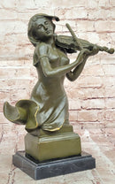 Female Violinist Bronze Sculpture - Classical Music Art