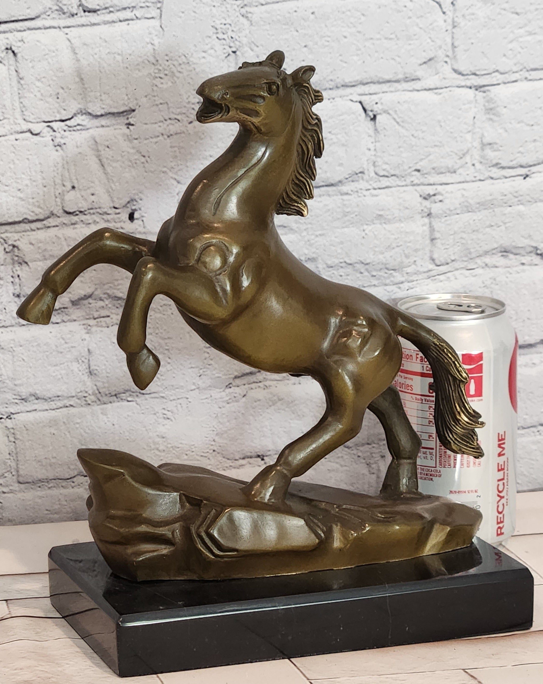 Signed Original Milo Rearing Horse Stallion Trophy Genuine Bronze Sculpture
