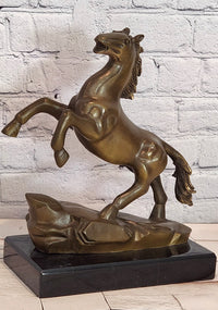 Signed Original Milo Rearing Horse Stallion Trophy Genuine Bronze Sculpture