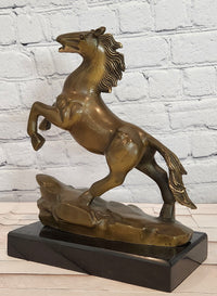Signed Original Milo Rearing Horse Stallion Trophy Genuine Bronze Sculpture