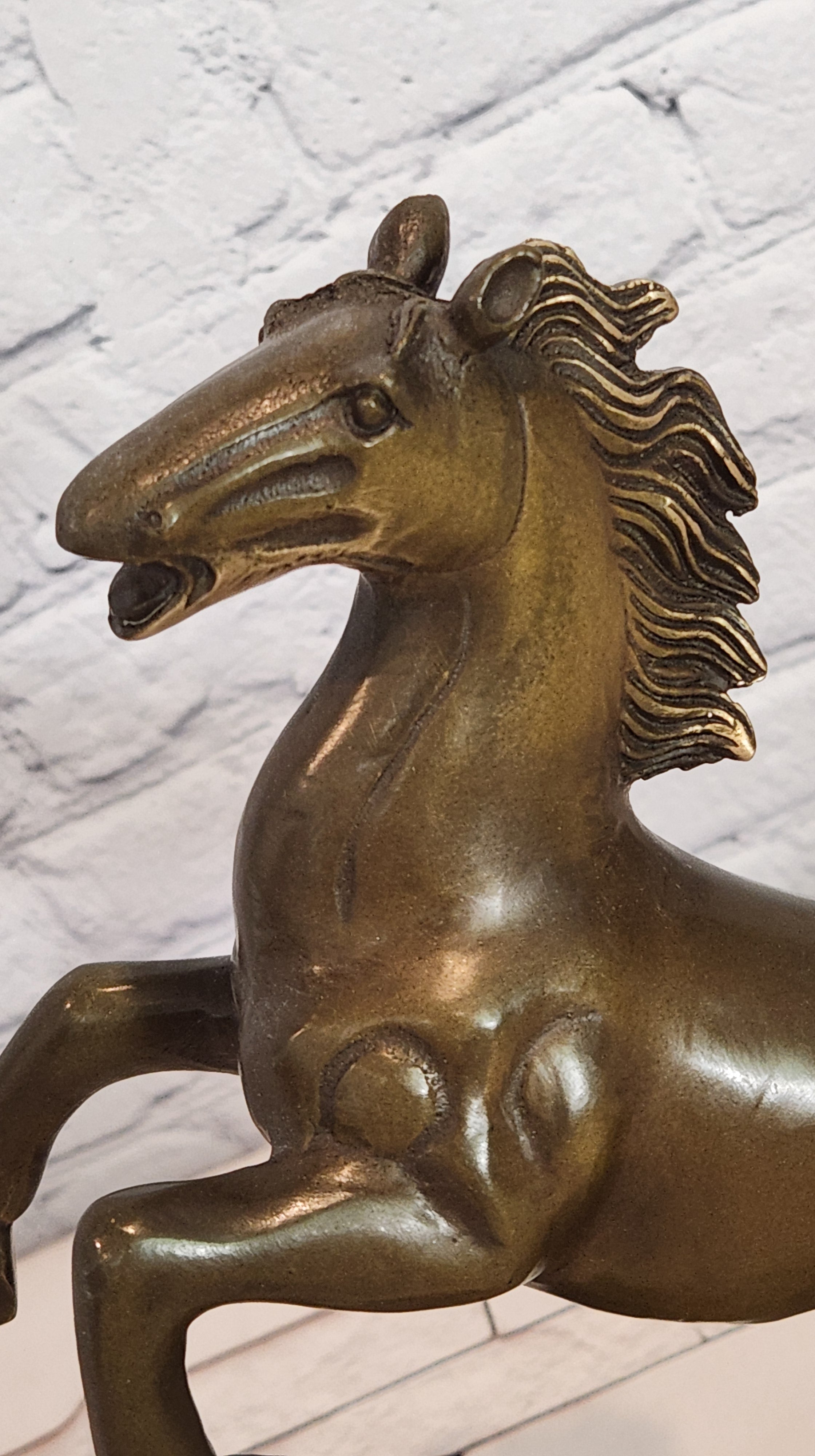 Signed Original Milo Rearing Horse Stallion Trophy Genuine Bronze Sculpture