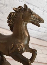 Signed Original Milo Rearing Horse Stallion Trophy Genuine Bronze Sculpture