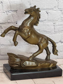 Signed Original Milo Rearing Horse Stallion Trophy Genuine Bronze Sculpture