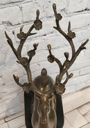 Signed Aldo Vitaleh Stag Buck Deer Bronze Sculpture Hot Cast Figure Figurine