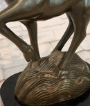 Signed Aldo Vitaleh Stag Buck Deer Bronze Sculpture Hot Cast Figure Figurine
