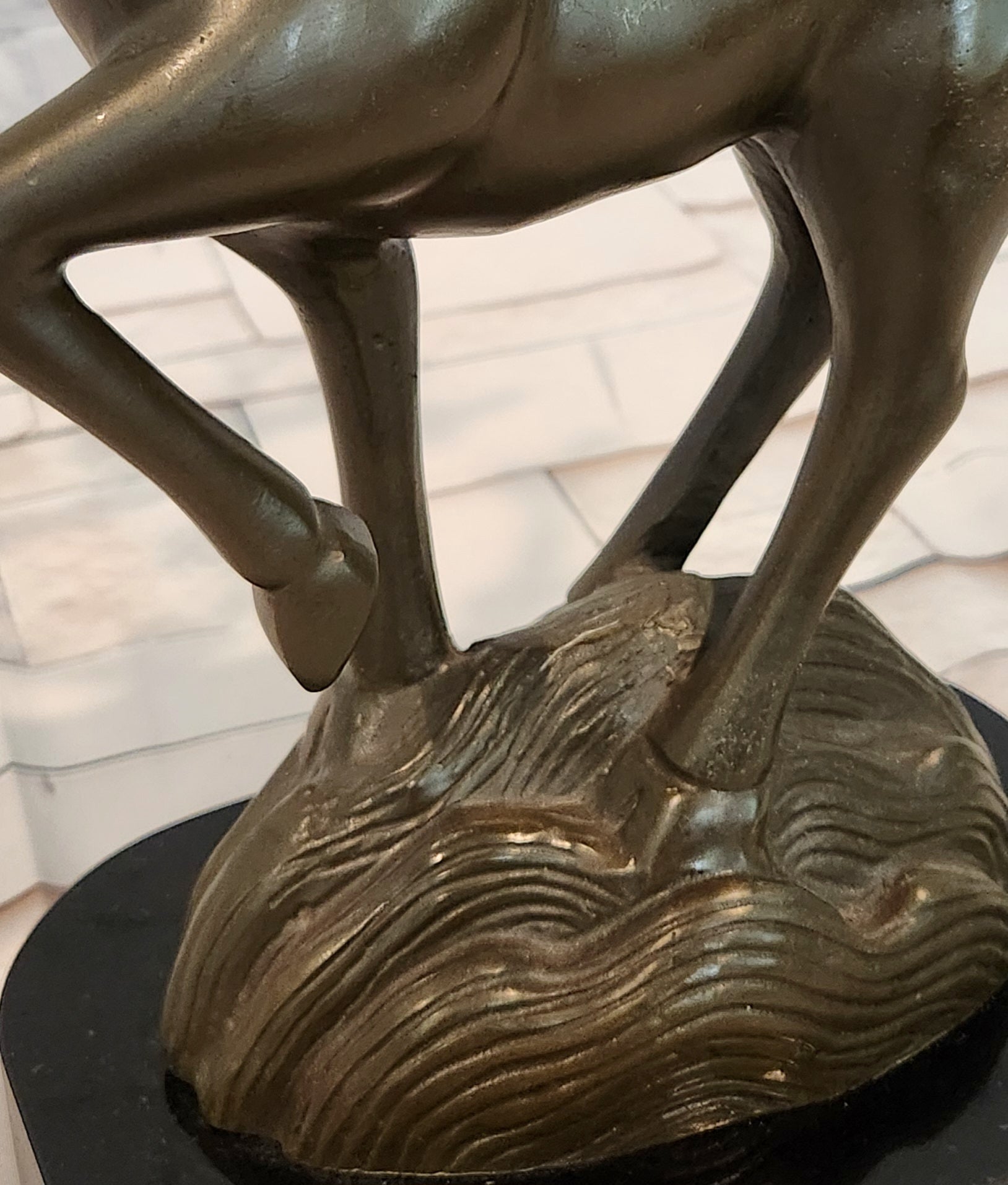 Signed Aldo Vitaleh Stag Buck Deer Bronze Sculpture Hot Cast Figure Figurine