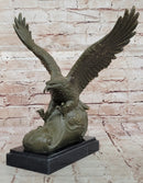 Bronze Eagle Sculpture on Marble Base