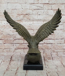 Bronze Eagle Sculpture on Marble Base