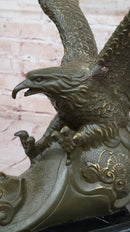 Bronze Eagle Sculpture on Marble Base